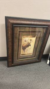 lot 1303 image: Framed moose wall decor 28x22
