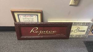 lot 1305 image: Framed and unframed wall decor biggest 9x24