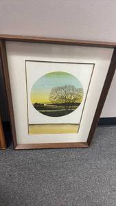 lot 1310 image: Framed landscape signed wall decor 25x19