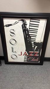 lot 1315 image: Framed jazz wall decor 33 x 27 in