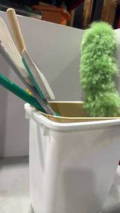 lot 1454 image: Waste baskets, duster, and more