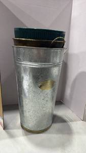 lot 1455 image: Metal vase and more