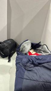 lot 1460 image: Snugpak Softie 3 Merlin sleeping bag in a compression stuff sack and Orzbow stroller blanket