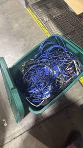 lot 1494 image: Rubbermaid roughneck container with Ethernet cables and more