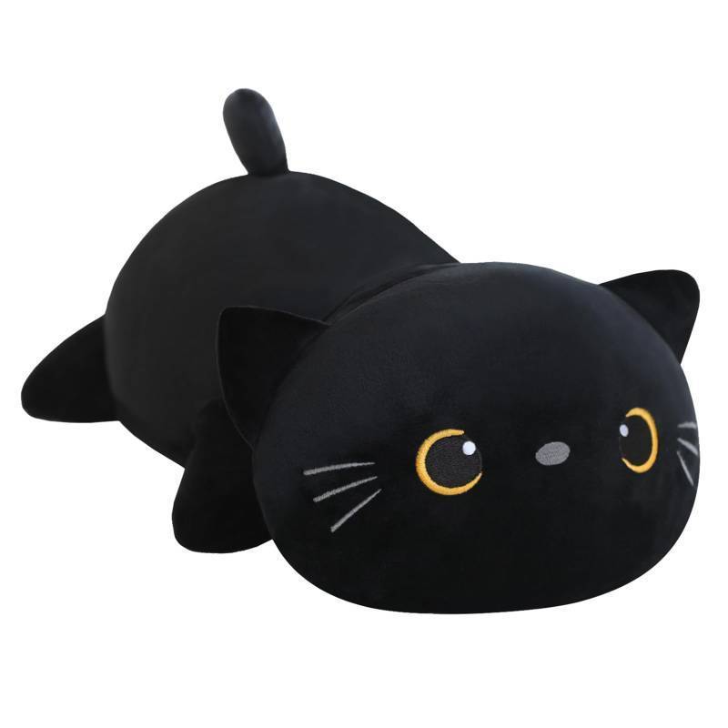 lot 35833 image: SQEQE Weighted Black Cat Plush, Weighted Black Cat Stuffed Animal, Cute Plushies Soft Pillow Toy Gift for Kids Adults 23.6 Inch, 3.1 Lbs - Retail $39
