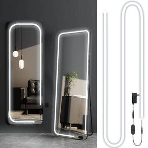 lot 16302 image: Led Vanity Mirror Lights, 13.2FT 6000k Full Body Mirror Light Strip, Stick on Vanity Lights with AC Adapter Touch Control, Makeup Lighting for Full Body MirrorMakeup TableBathroom - Retail $25