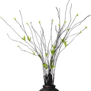 lot 16310 image: 16 Pcs Curly Willow Branches for Vase, 10 Pcs 29.1 Artificial Curly Willow Black Branches 6 Pieces 33.8 Faux Ficus Twigs Plants Fake Leaf Greenery Stems for Wedding Home Office Decoration - Retail $11