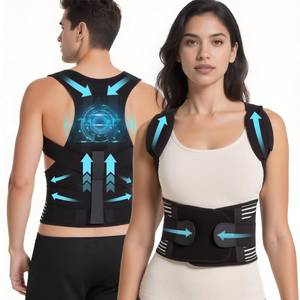 lot 16320 image: Back Brace Posture Corrector for Women and Men, Shoulder and Back Support Brace, Adjustable Back Straightener Posture Corrector for Pain Relief and Improves Posture (Medium) - Retail $22