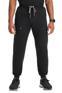lot 16340 image: Fabletics Mens All-Shift 5-Pocket Scrub Jogger - MotionTech, 4-Way Stretch, Pocket-Packed, Lightweight, Semi-Slim Fit, LRegular 28 in  28, Black - Retail $40