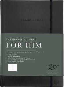 lot 16347 image: The Prayer Journal for Him A Daily Christian Journal for Men to Practice Gratitude, Reduce Anxiety and Strengthen Your Faith (Premium Vegan Leather Hardcover) - Retail $15