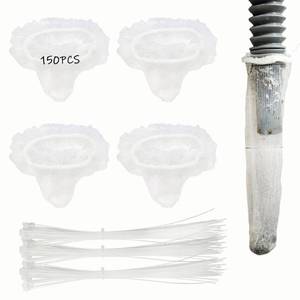 lot 16365 image: 150 Pack Lint Traps for Washing Machine Hose - Washer Hose Lint Catcher Laundry Hair Catcher Includes 150 Nylon Mesh Lint Traps and 150 Cable Ties Fits Most Washing Machine (Disposable) - Retail $15