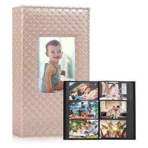lot 16373 image: Photo Album 4x6,Holds 300 Photos, PU Leather Picture Album with Black Pages, Horizontal Pockets, Clear Sleeves Memory Book for Family, Travel, Wedding & Gift - Retail $21