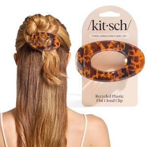 lot 16383 image: Large Flat Claw Clips for Women - Stylish Flat Hair Clips, Strong Hold for Thick & Fine Hair  Non-Slip for Secure, Comfortable All-Day Wear  Ideal Gifts for Women - Tortoise Design - Retail $8