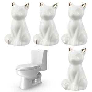 lot 16399 image: 4PCS Toilet Bolt Covers Decorative, Avoid Rusting Ceramic Toilet Bowl Bottom Knob Extra Tall Screw Caps - Retail $14