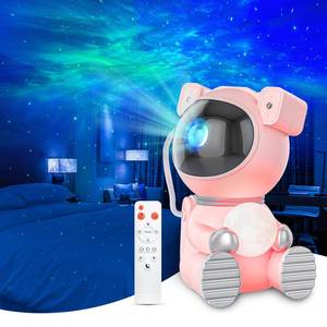 lot 16403 image: Astronaut Galaxy Projector, Star Projector with Timer and Remote, Night Light with Moon Lamp, LED Nebula Lamp for Kids Adults, Room Decor Gift (Pink) - Retail $50