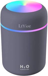 lot 16414 image: Colorful Cool Mini Humidifier, USB Personal Desktop Humidifier for Car, Office Room, Bedroom. Auto Shut-Off, 2 Mist Modes, Super Quiet. (Navy)(Black) - Retail $11