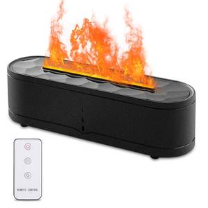 lot 16424 image: Colorful Fire Flame Humidifier 260ml Aroma Essential Oil Spray Diffusers Ultrasonic Volcano Humidifier Noiseless with Timer Auto-Off 7 Flame Colors Cool Mist Diffusers for Home, Office, Yoga - Retail $20