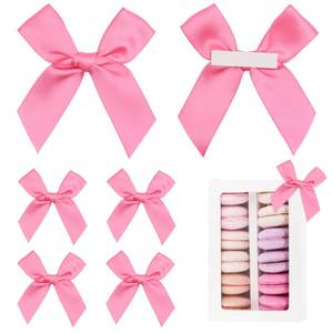 lot 16478 image: Pre-Tied Self Adhesive Hot Pink Satin Ribbon Bows for Crafts 3 Small Pink Bow Decor for Coquette Birthday Party Decorations, Wedding, Gift Wrapping, Balloon, Baby Shower (50 Pack) - Retail $13