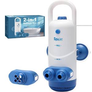 lot 16484 image: Bath Jets for Tub with Jet Massage and Bubble Mode, Bathtub Jets for Tub with 360° Rotatable Single and Dual Nozzles, the Lever-lock Suction Cups, and Handle. Jets for Bathtub at Home for Relaxation - Retail $99