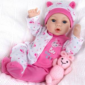 lot 16517 image: Reborn Baby Dolls Girl - 18 Realistic Newborn Baby Doll Girl with Pink Feeding Accessories - Lifelike Weighted Body for Role Play, Gift for Kids Ages 3 - Retail $38