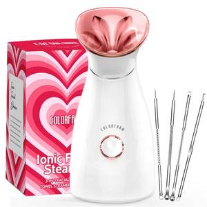 lot 16519 image: Facial Steamer Nano Ionic Face Steamer Deep Cleaning Unclogs Pores - Humidifier Hot Mist Home Sauna Spa for Women Men Sinuses Moisturizing - Retail $40