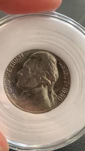 lot 9 image: 1960 Jefferson Nickel Monticello Reverse US Coin BU Brilliant Uncirculated in protective case