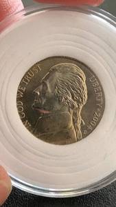 lot 11 image: 2004-D Jefferson Nickel Louisiana Purchase Reverse US Coin BU Brilliant Uncirculated in protective case