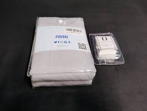 lot 1035 image: Nestl Queen Size Bed Skirt with Clara Clark Pins Set