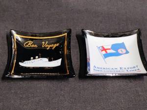lot 1038 image: American Export Lines Bon Voyage Mini Glass Dish