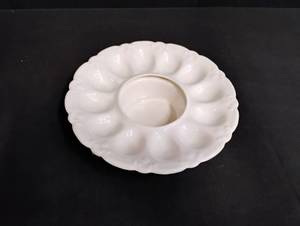 lot 1058 image: White Ceramic Deviled Egg Serving Plate