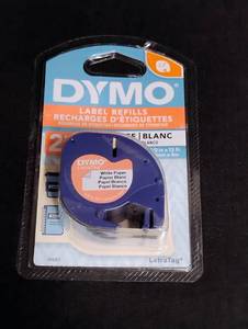 lot 1063 image: Dymo LetraTag White Paper Label Refills 2-Pack