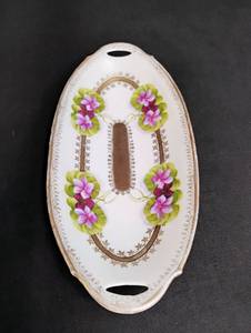 lot 1111 image: Bavaria Porcelain Violet Floral Serving Dish