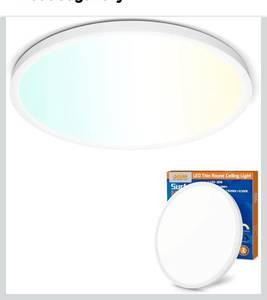 lot 8083 image: Allsmartlife LED Flush Mount Ceiling Light Fixture 1-Pack, 18 inch 36W 4650lm Flat Ceiling Light,