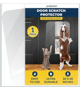 lot 8103 image: PROTECTO 30x20 Door Protector from Dog Scratching Cat & Dog Scratch Guard for IndoorOutdoor Use