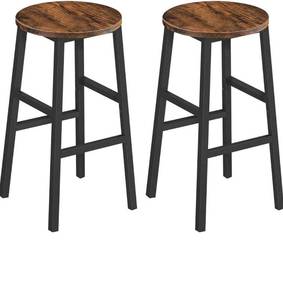 lot 8119 image: Bar Stools, Set of 2 Round Bar Chairs