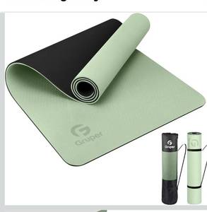 lot 8121 image: Gruper Yoga Mat Non Slip, Eco Friendly Fitness Exercise Mat with Carrying Strap,Pro Yoga Mats