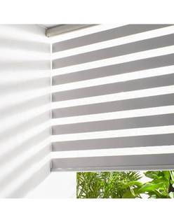 lot 8139 image: Persilux Cordless Zebra Blinds for Windows (35 W X 64 H, Grey) Free-Stop Roller Windows Shades Dual Layer Light Control for Day and Night, Light Filtering Sheer Shades for Home, Easy to Install