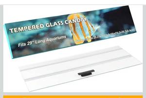 lot 8140 image: 29.21 x 11.69 x 0.16in Clear Tempered Glass Canopy,Aquarium Fish Tank Hoods FITS for Most 20Long29 Gallon Fish Tanks (Aqueon, Marine Land & Perfecto)