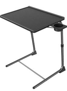 lot 8143 image: HUANUO Adjustable TV Tray Table - TV Dinner Tray on Bed & Sofa, Comfortable Folding Table