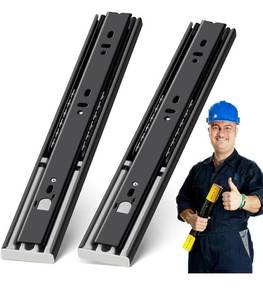 lot 8146 image: YENUO Push to Open Drawer Slides Full Extension Rail 12 14 16 18 20 22 24 inch handleless Side Mount Dresser Cabinet Bracket Replacement Ball Bearing Tracks kit Guide Runner 100 lb 1 Pair
