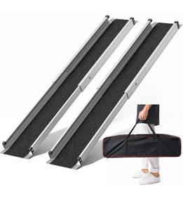 Adjustable Wheelchair Ramp 7FT Telescoping Portable Wheelchair Ramps for Steps Ramps - Retail $155