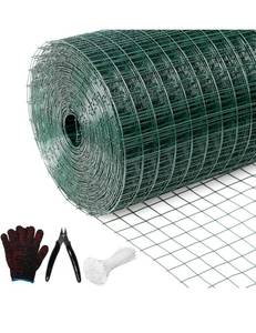 lot 8158 image: Hardware Cloth 1 36in x 100ft Chicken Wire, Green Garden Fence, PVC Coated Metal Welded Wire Mesh