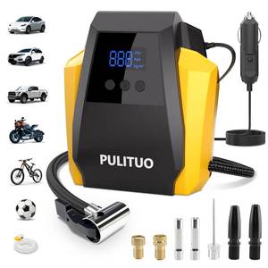 lot 8171 image: PULITUO Tire Inflator Portable Air Compressor - Car Accessories 12V DC Air Pump for Car Tires with Digital Pressure Gauge, Emergency LED Light for Wheel, Bike, Ball, Motor