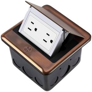lot 8174 image: Vagueior Pop-Up Floor Box Kit, Waterproof Electrical Outlet Cover Box, Hidden 20A Tamper-Resistant Receptacle Outlet with Slow Elastic Damping, ETL Certified, Bronze