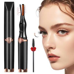 lot 8179 image: Heated Eyelash Curler - 2-in-1 Clip-Type Design, 3 Temperature Modes, USB Rechargeable Electric Eyelash Curler, Natural Curling 24H Long-Lasting Curl, Gift for Women, Brown Black A1