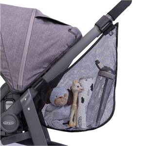 lot 8183 image: J.L. Childress Side Sling Cargo Net - Stroller Organizer Attachment for Storage, Mesh Bag for Baby Accessories, Universal Fit, Non-Slip and Adjustable Straps - Black