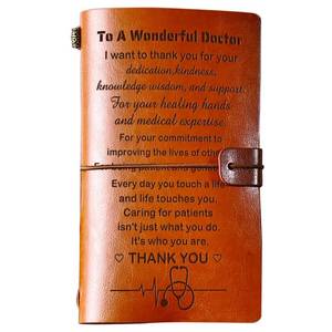 lot 8200 image: KAAYEE Doctor Gifts, To Doctor Leather Journal -140 Page Keepsake Notebook Gift, Refillable Travel Journal Diary Sketch Book Writing Journals Christmas Birthday Gifts for Doctors