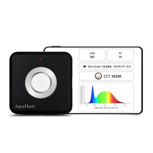 lot 8215 image: AquaHorti AH-300 Light Meter,Test LED Spectrum,CCT,LUX,Foot Candle,Blue Light Meter,LUX Distribution, Data Exported as a CSV File. AquaHorti