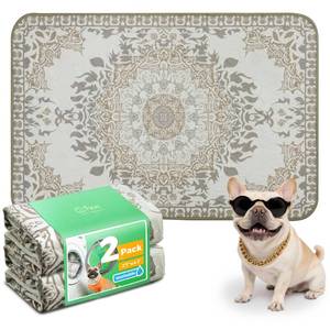 lot 8232 image: FXW Washable Pee Pads for Dogs, Puppy Pads with Super Absorbent, Specifically Designed for 42inch Cages, 27 x 41 Rectangle, Boho, 2 Packs