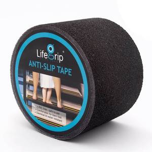 lot 8245 image: LifeGrip Anti Slip Safety Tape, Non Slip Stair Tread, Textured Rubber Surface, Comfortable for Barefoot, Black (4 X 30)